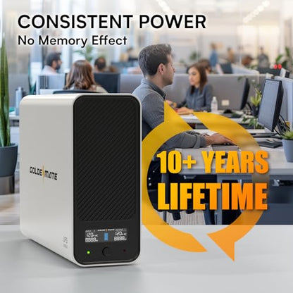 GOLDENMATE 1000VA/800W Lithium UPS Battery Backup and Surge Protector, Backup Battery Power Supply with LiFePO4 Batteries(230.4 Wh), Sinewave UPS System, 10 Years Lifespan, 8 Outlets, LCD Display