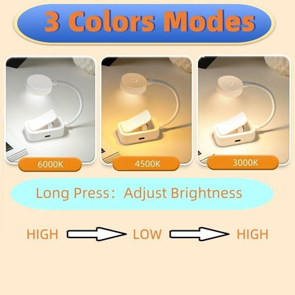 TALTAW 2.35" D x 1.42" W x 4.53" H E26 Reading Lamp 3 Color Temperature Adjustable Brightness Tabletop LED Light