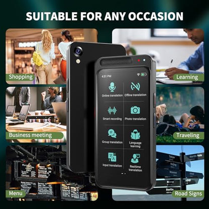 FLTIDUNDI Language Translator Device 5.71 x 3.46 x 1.57 inches 6.7 ounces Offline & Online Translation