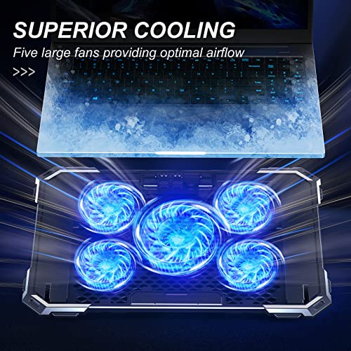 KYOLLY 17.3 Laptop Cooling Pad K20-3 Air Cooling 5 Fans ABS Blue
