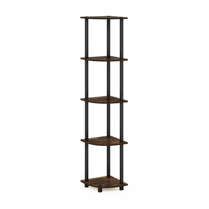 Furinno 5-Tier Corner Shelf Model 99811APBK Compact Space Saving Durable