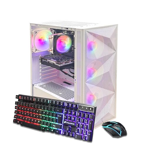 STGAubron White Tower Computer ABR1722 AMD Ryzen 5 5600GT 16GB DDR4 1TB SSD 1920x1080 60Hz