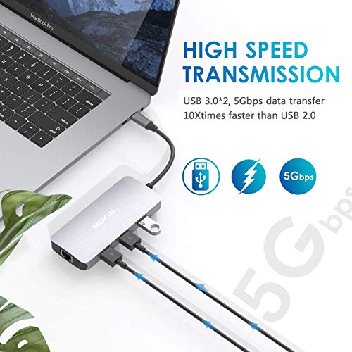 MOKiN UC0501 Ethernet USB Hub 9 Ports Aluminum Gray