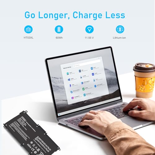 RUEMIU 60Wh HT03XL Lithium-Ion Laptop Battery, 5200mAh, 11.55V, 3-Cell