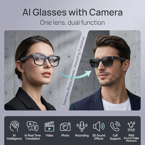 MNVOEQ Smart Glasses 3840 x 2160 Resolution Black Modern Wearable Tech