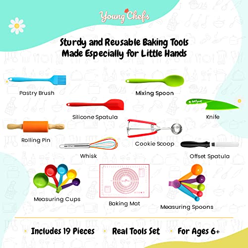 Culinary Couture Child-Size Young Chefs Baking Tool Set 19 Pieces Baking Supplies
