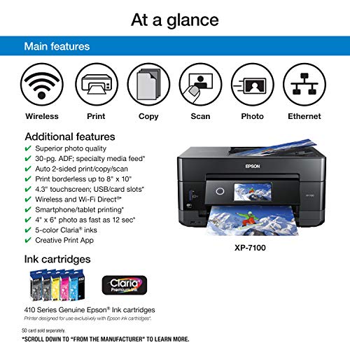 Epson Expression Premium XP-7100 4800 dpi Inkjet Printer with Wireless Connectivity