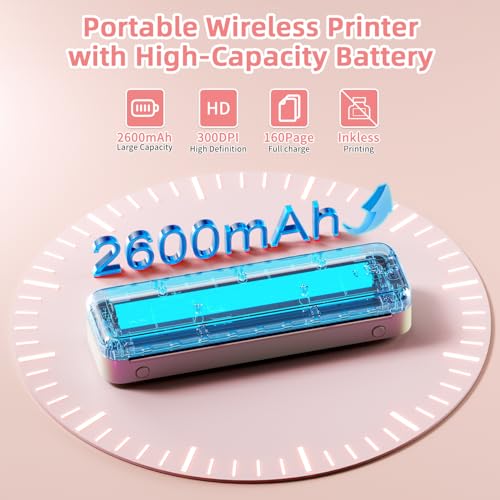 Phomemo M834 Portable Thermal Printer, Monochrome, 300 dpi, Bluetooth, A4 Size