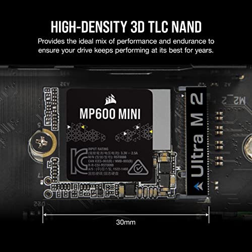Corsair 2TB CSSD-F2000GBMP600MNR2 M.2 2230 NVMe SSD – 7000MB/s Read – 6200MB/s Write – Solid State Drive – Black