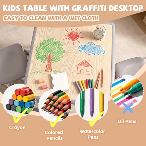 Pterying 23.7" x 23.7" LY-1106B Table and Chair Set - High Density Polyethylene - Modern - Grey