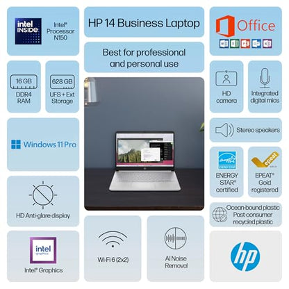 HP 14" Laptop 2025 Pro 1366x768 60Hz LED Computer