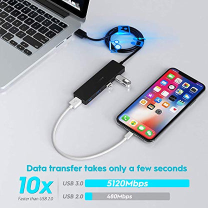 Aceele USB Hub 3.0 4-Port Multiport Expander with 4ft Cable, Model AC-T10