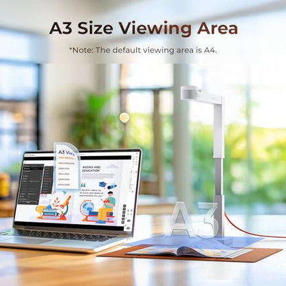 CZUR 12MP Document Camera Model FC1005 1080p Continuous Shooting Speed 60 FPS White