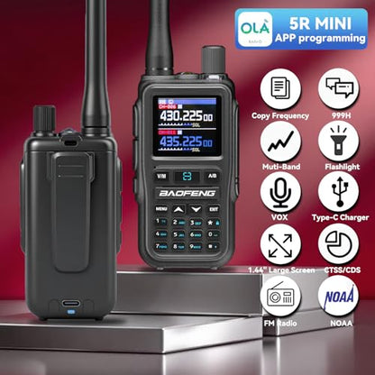 BAOFENG 5RMINI 999 Channels Long Range Two-Way Radio 108-520 MHz Amateur Radio