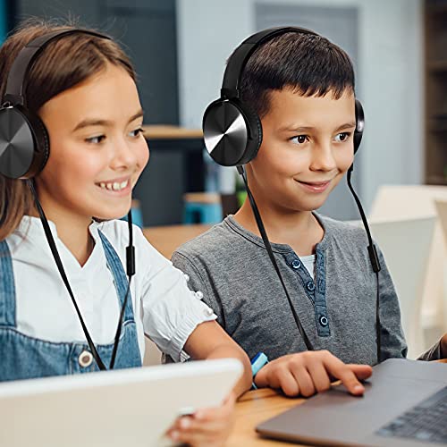 Sonitum 5 Count BM5P On-Ear Headphones with Microphone 32 Ohm Dynamic Driver Wired Communication Headsets for Kids