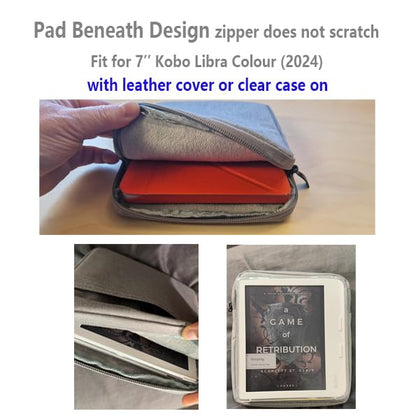 IXUECAT 7 Inch E-Reader Protective Pouch Sleeve - Model: Kobo Libra Colour