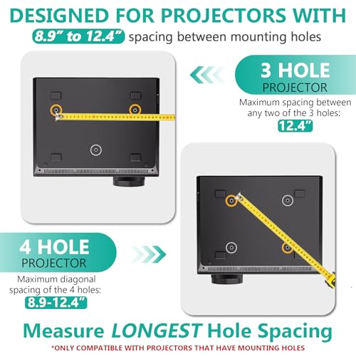 WALI Universal Projector Mount PM-003-W Heavy Duty Adjustable Ceiling and Wall Mount