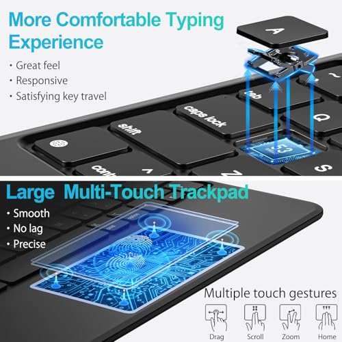 Jibrealg Wireless Keyboard Case for iPad 10th Generation & 11th Generation, Bluetooth Connectivity, Multi-Functional, Backlit, Ultra-Slim Design, QWERTY Layout