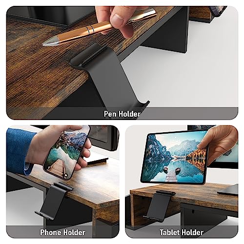Simple Houseware 45.08 x 10.87 x 4.49 inches DO-09K-R Ergonomic Dual Monitor Stand with Drawer