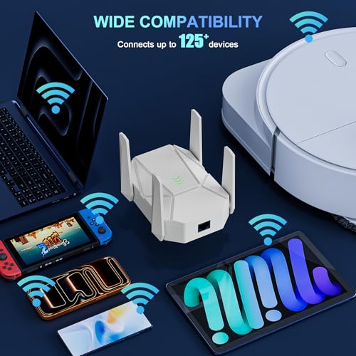 nonser 2026 WiFi Extender 1800 Mbps Dual-Band 5.8 GHz Range Extender for Home