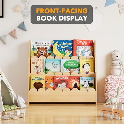 SpaceAid 3-Tier Wooden Bookshelf 62MTSJ-01K-3N Floor Mount Natural Finish