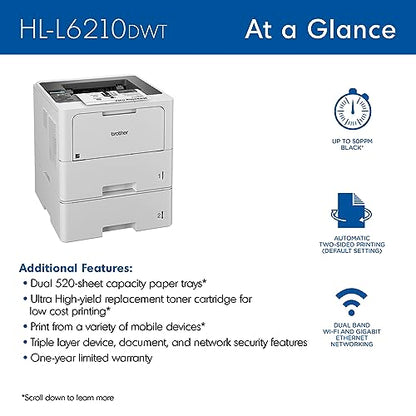 Brother HL-L6210DWT 1200 x 1200 dpi Monochrome Laser Printer