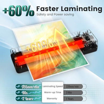 MAXDONE 13 Inch Laminator Machine 11x17 2 Rollers Thermal and Cold Laminating Device