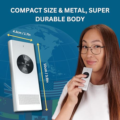 Enence V3 Pocket Language Translator Device, 4.92 x 2.64 x 1.5 inches, 2.92 ounces, Lithium Ion Battery