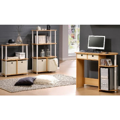 Furinno 3-Tier 99152BE/WH/IV Multipurpose Storage Rack Shelving Unit Beech Finish