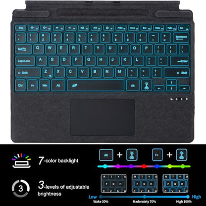 Sooguard Surface Pro Keyboard 11/10/9/8/X Bluetooth Backlit Keyboard with Multi-Touch Trackpad