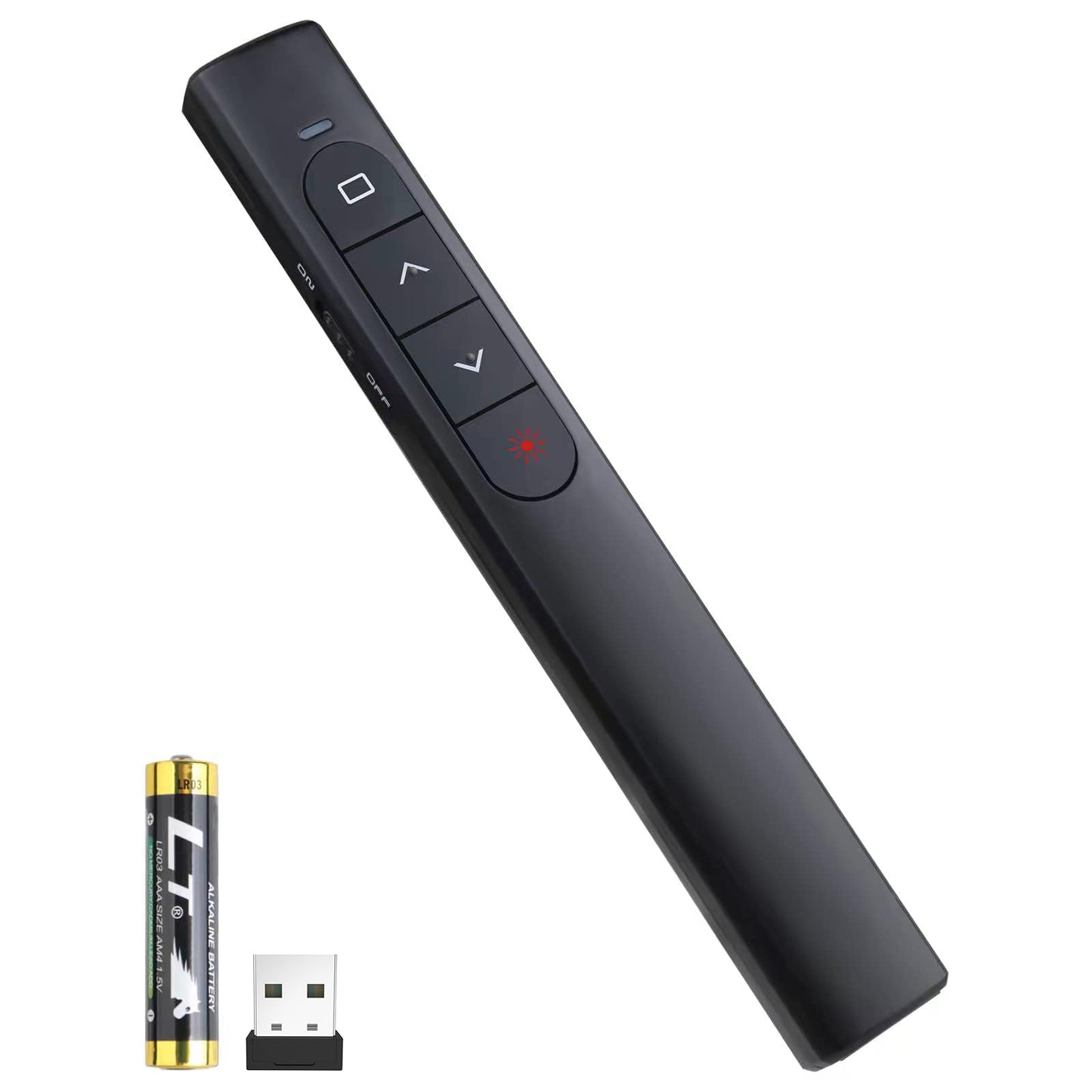 UBUYONE 1 Count GX60 Wireless Presenter Remote, Button Control, 100 Meters Range, Black