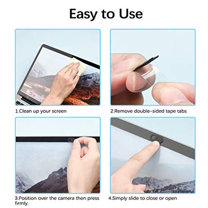 EYSOFT 5 Black B075FCNF4B Webcam Cover | 0.022" Thick | Durable | Webcam Cover Category