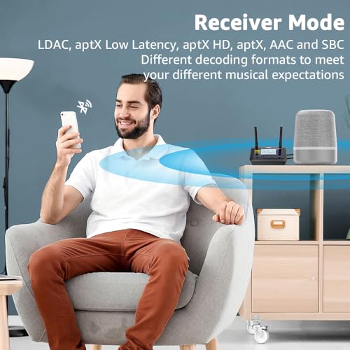 1Mii B03Pro+ Bluetooth Audio Adapter 5.3 Dual Link LDAC Optical RCA AUX 3.5mm