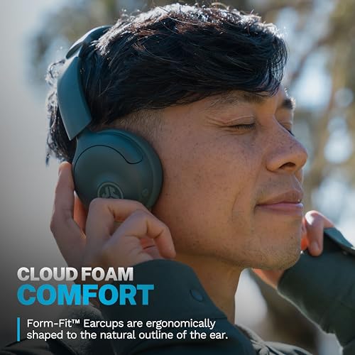 JLab HBGOLUXANCSGE20WEB On Ear Headphones ANC 12 Hours Battery Life Hybrid Driver Wireless Bluetooth 5.0