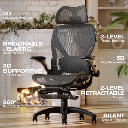ELABEST 26" x 24" x 41" Ergonomic Office Chair ELX100BB BIFMA 5.1 Certified