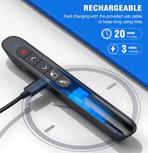 DINOSTRIKE 1 Count TK701 Rechargeable Wireless Presenter Remote