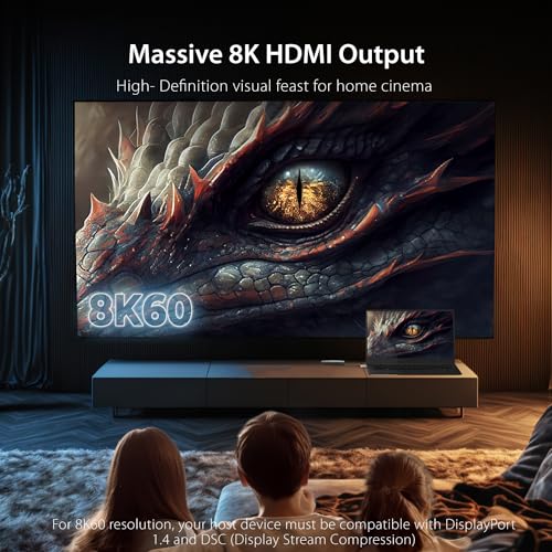 j5create 7.87 x 3.15 x 0.47 inches JCA465 USB Type C to Dual HDMI Adapter 8K at 60Hz