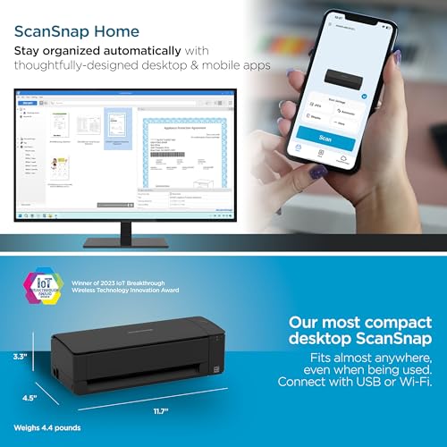 ScanSnap iX1300 Document Scanner 600 dpi USB Wi-Fi