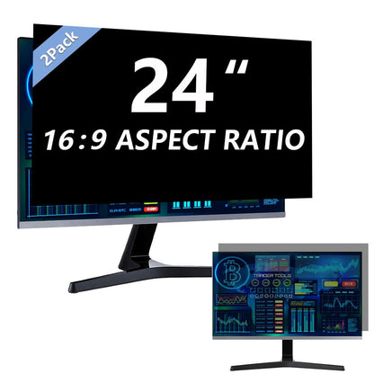 Halloive 24 Inch HH-TYFK24-2pack 16:9 Widescreen Removable Anti-Glare Privacy Filter