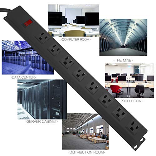 HHSOET 8 Outlets Metal Power Strip PDU-US8 125V 15A