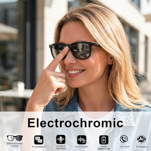 AMZISH Smart Glasses 100mah Bluetooth No GPS Water Repellent Oval