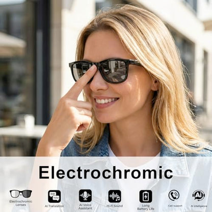 AMZISH Smart Glasses 100mah Bluetooth No GPS Water Repellent Oval