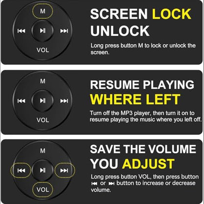 RUIZU 64GB X02 MP3 Player Portable Music Device with FM Radio, Voice Recorder, Video Playback, Bluetooth 5.3, LCD Display