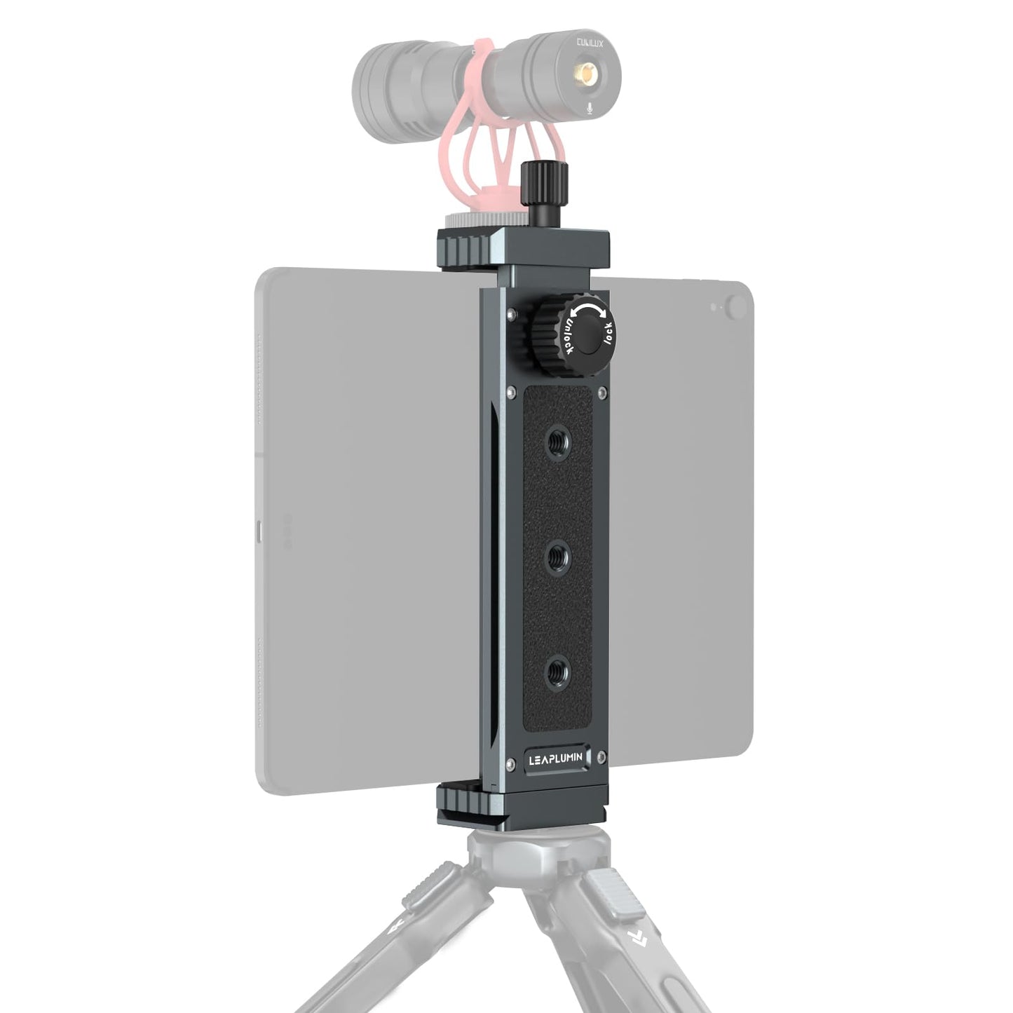 Leaplumin 787942196809 Aluminum Tripod Mount Adapter, 5.91 x 1.42 x 1.18 inches, 1/4" Screw, Universal Tripod Mount for Tablets, Compatible with Multiple Devices