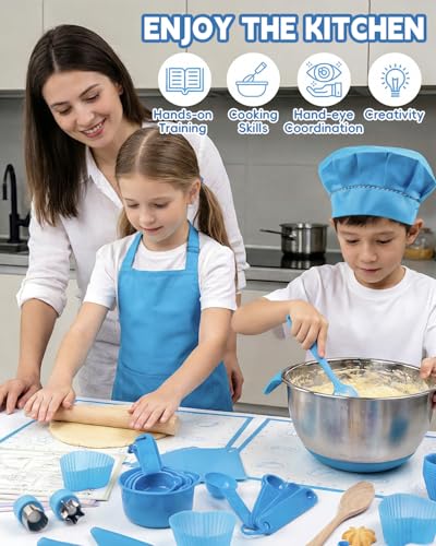 Glowsprout Kids Baking Set 16.0 Count CFHBTJ-ED STEM Learning Kitchen Tools