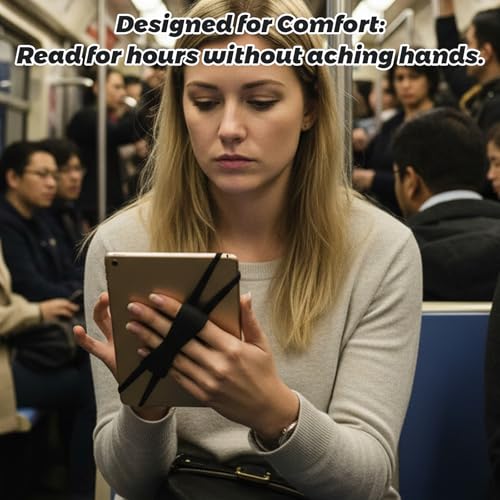 ZCFLCK Hand Strap for E-Readers and Tablets, 2PCS, Adjustable Silicone Grip Holder, 6.3 x 1.1 x 0.2 Inch, Black