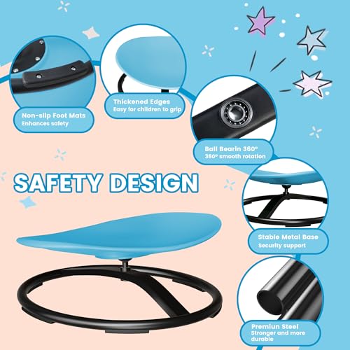 Pterying 21.3" D x 19.9" W x 10.9" H LY-8303 Indoor Swivel Chair for Toddlers