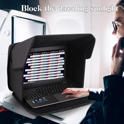 ZIORS 12-14in Portable Laptop Sun Shade Foldable Privacy Shield Anti-Glare