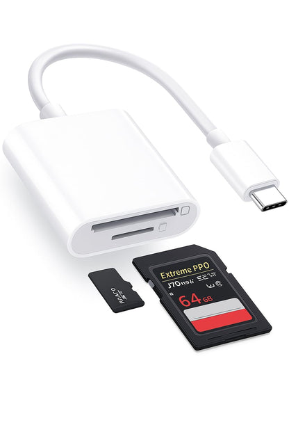 Generic USB-C Card Reader Model USB-C Dual Slot SD & MicroSD Reader Adapter for Devices Including IoS, MacOS and Android