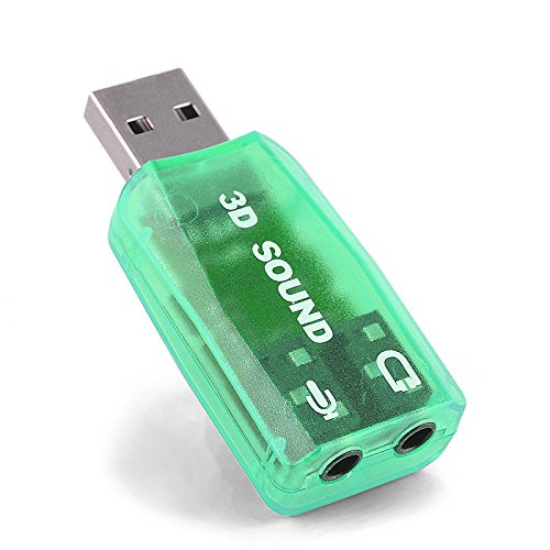 VizGiz 3 Pack USB Sound Card Adapter 5.1 Channel 3D External USB to 3.5mm Audio Jack